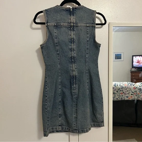 ZARA Denim Mini Dress – Size Small (Like New) - Picture 2 of 4